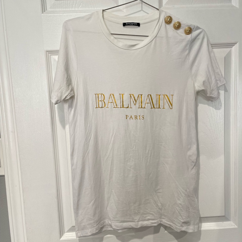 Balmain Logo Top with Gold Buttons size 36 - Picture 1 of 4